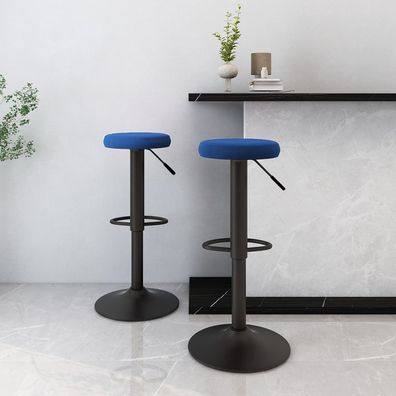 vidaXL Barhocker 2 Stk. Blau Samt