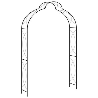 vidaXL Rosenbogen Schwarz 150 x 34 x 240 cm Eisen