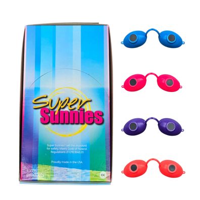 Lucas Products/Super Sunnies "Neon" 4. Farben 12. Stück/Karton/Solariumbrille