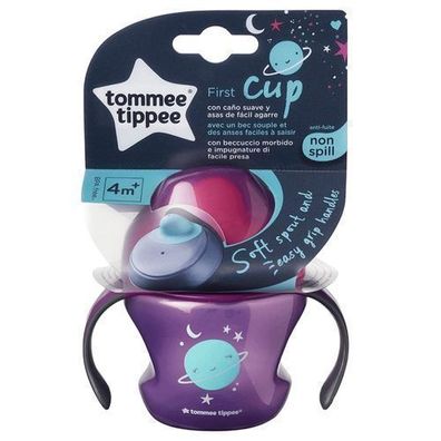 Tommee Tippee Erster Trinklernbecher mit Griffen, Lila, Ab 4 Monate, 150 ml