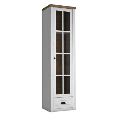 AX LIVING Vitrine Glas „Palmano W1S“ - 50 cm breit, Andersen Kiefer