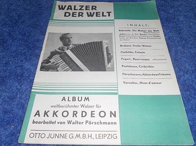 Noten für Akkordeon- Walzer der Welt -Album weltberühmter Walzer für Akkordeon