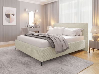 Polsterbett Puretta Cord mit Bettkasten Modern Doppelbett Bett Schlafzimmer