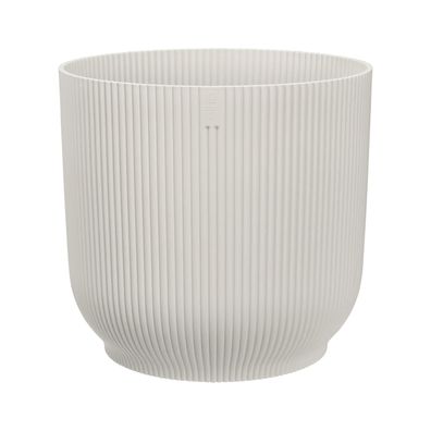 Weißer runder Blumentopf Ø30cm recycelt robust
