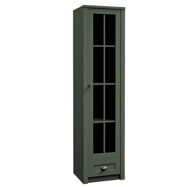 AX LIVING Vitrine Glas „Palmano W1S“ - 50 cm breit, Landhausstil Grün