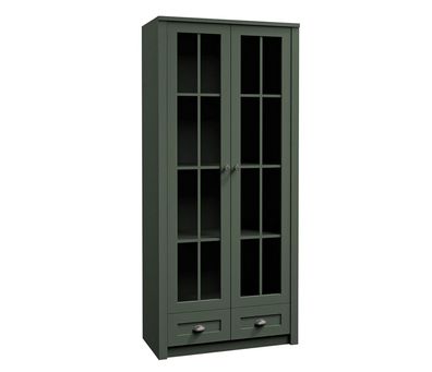 AX LIVING Vitrine Glas „Palmano W2S“ - 90 cm breit, Stilvoll Grün