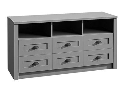 AX LIVING Kommode mit Schubladen Palmano K6S - 130 cm breit, Grau