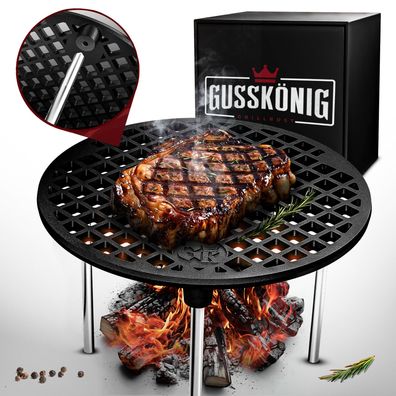 Gusseisen Grillrost (Gusskönig Grilling Grate) mit Beinen 20 cm - Grillrost Kohle