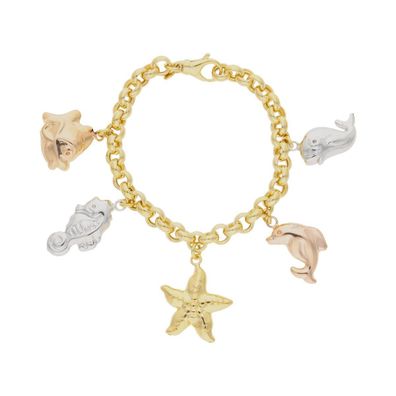 JuwelmaLux Armband 925/000 Silber Tricolor, Fisch, Seestern, Delfin JL30-03-3743