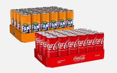 Coca Cola 1X 24x0,33 ml Fanta Orange 1 x1X 24x0,33ml inkl. Pfand