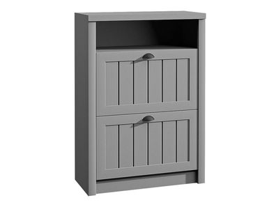 AX LIVING Schmaler Schuhschrank „Palmano SNB“ - 80 cm breit, Grau