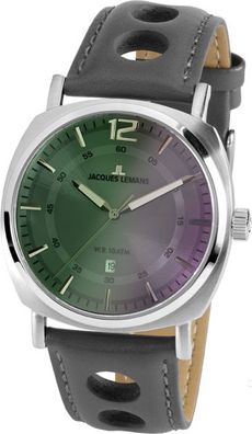 Jacques Lemans 1-1943I Herren Edelstahl Leder Quarz 10Bar