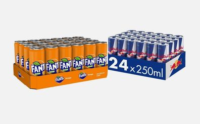 24x0,33l Fanta Orange & 24x0,25l Red Bull inkl. Pfand