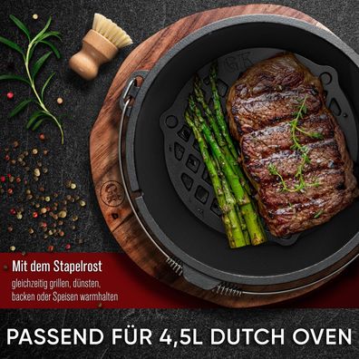 Gusseisen Stapelrost für 4,5 Liter Dutch Oven (Ø 20cm] - Einsatz für Dutch Oven