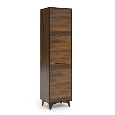 AX LIVING schmaler Kleiderschrank Stauraum Fabriani S1D Shirin Walnut