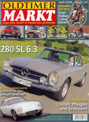 Oldtimer Markt 4 / 2010, Mercedes Pagode, Lotus Elite, Alfetta GT, Polizei Harley,