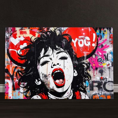 Banksy-Kunst, Straßenkunst, Graffiti Bunte Wandbild, Acrylglas, Poster, Leinwand Nr2