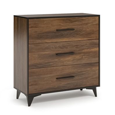 AX LIVING Drei Schubladen Kommode Fabriani K3S Shirin Walnut 91 cm