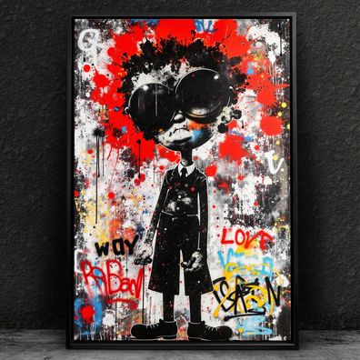 Banksy-Kunst, Straßenkunst, Graffiti Bunte Wandbild, Acrylglas, Poster, Leinwand Nr6