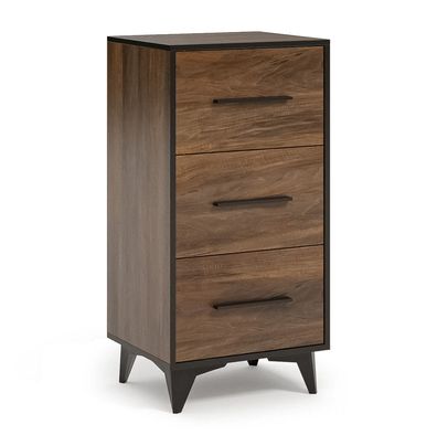 AX LIVING Schmale Kommode mit Schubladen Fabriani K3SW Shirin Walnut