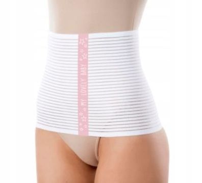 Postnatale Stuetzbinde Weiss, Groesse L - Elegantes Design - 1 Stueck