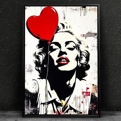 Marilyn Monroe Banksy, Straßenkunst, Graffiti Wandbild, Acrylglas, Poster, Leinwand