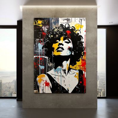 Pop Art, Frau in Farben Kunst, Bunte Wandbild, Acrylglas, Poster, Leinwand Deko Nr154