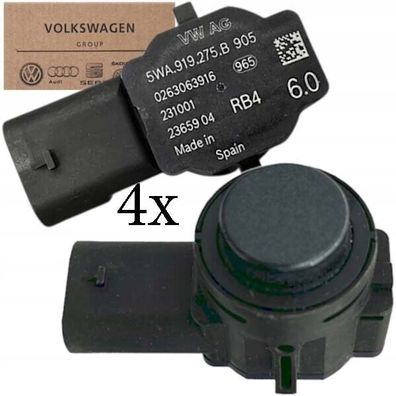 4x Original PDC Sensor Einparkhilfe Audi VW SEAT SKODA 5WA919275B 905 grundiert