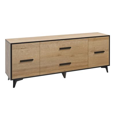 AX LIVING Sideboard mit Schubladen Fabriani 2D2S Eiche Riviera 179 cm