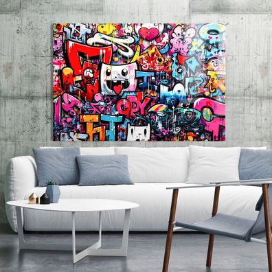 Urban-Kunstdruck, Graffiti - Pop Art Bunte Wandbild Acrylglas, Poster, Leinwand Nr1