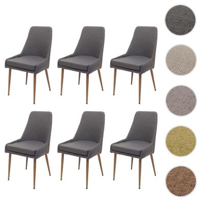 6er-Set Esszimmerstuhl HWC-O27, Küchenstuhl Stuhl, Stoff/Textil (280g/m²) Metall