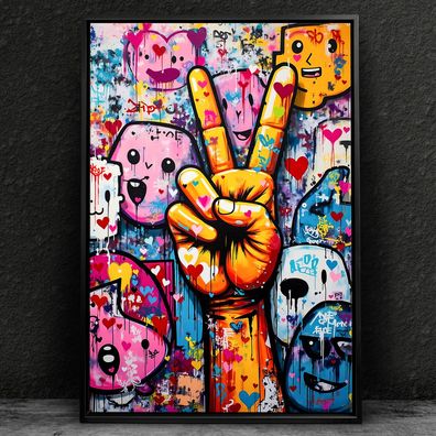 Urban-Kunstdruck, Graffiti - Pop Art Bunte Wandbild Acrylglas, Poster, Leinwand Nr6