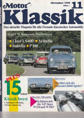 Motor Klassik 11 / 1990 - Borgward, Maserati, Mercedes GP, Stirling Moss