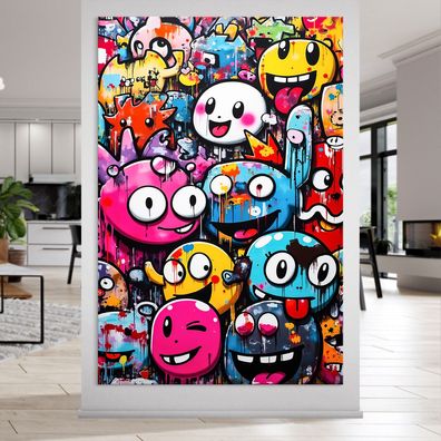 Urban-Kunstdruck, Graffiti - Pop Art Bunte Wandbild Acrylglas, Poster, Leinwand Nr12