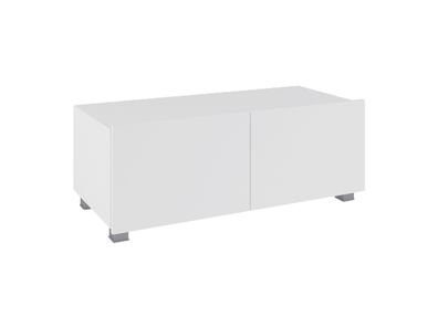 BETTSO Stilvoller TV-Schrank BIRD 100 / Weiß matt + Weiß glänzend