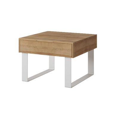 BETTSO Ein kleiner, stilvoller Couchtisch mit Metallbeinen BIRD / Goldeiche