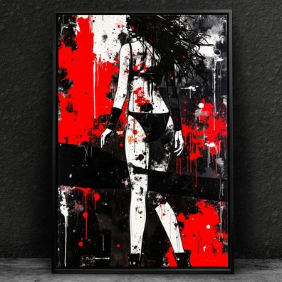 Abstrakt Frau Kunst, Wandbild, Acrylglas, Poster, Leinwand Deko Nr7