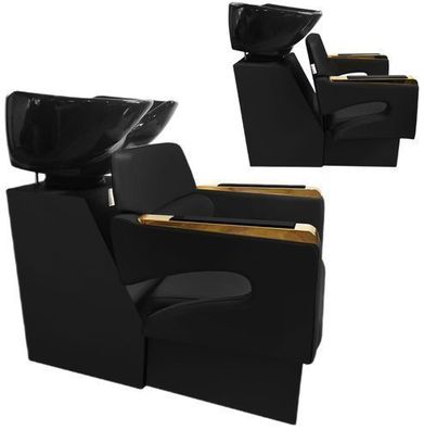 Waschstation Gaja mit Friseurstuhl – Keramikschüssel, Armatur, Wasserhahn & Brause