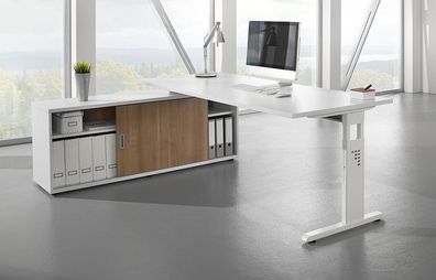 Büro Schreibtisch mit Sideboard 160x80 cm Modell OSE16
