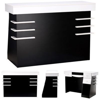 Friseur Rezeption Schreibtisch Cameron 140 cm Kosmetik für Salon SPA Schrank schwarz