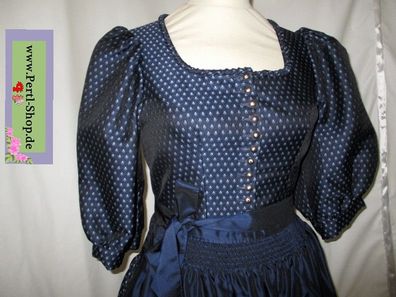 Dirndl mit Schürze, Gr. 40, Blau, Ärmel, Hand gearbeitet