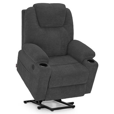 M MCombo Fernsehsessel mit Aufstehhilfe Elektrisch 7040EY (Chenille, Grau)