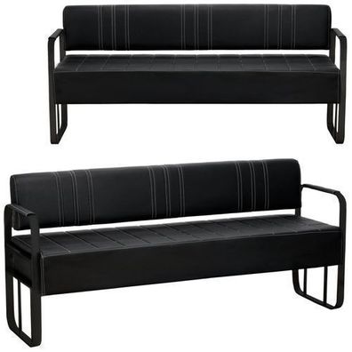 Sofa Couch für Wohnzimmer Wartezimmer Arbeitszimmer Zweisitzer silbernen Rahmen
