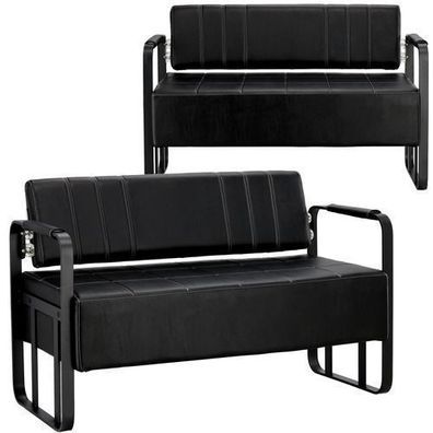 Sofa Couch für Wohnzimmer Wartezimmer Arbeitszimmer Zweisitzer silbernen Rahmen
