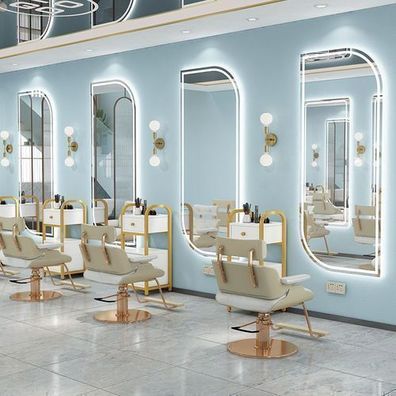 Konsolentisch Friseursalon Barberspiegel LED Aluminiumrahmen 170x70 PRO
