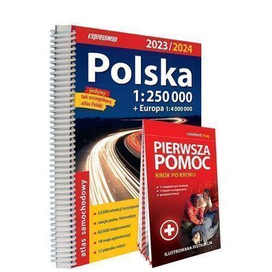 Polen Autoatlas 1:250 000 + Erste-Hilfe-Anleitung