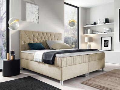 Boxspringbett Prowansja Doppelbett mit zwei Bettkästen Modern Schlafzimmer M24