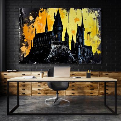 Harry Potter Hogwarts - Schloss Bild Kunst, Wandbild Leinwand, Acrylglas, Poster Nr3
