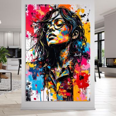 Abstrakt Frau Pop Art Kunst, Street Art Wandbild Leinwand, Acrylglas, Poster Deko Nr1