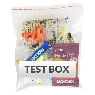 Test Box Standard mit Ohrstöpseln - Gehörschutzstöpsel, Ohrstöpsel, 3M, Moldex, Uvex